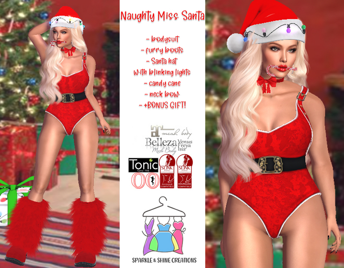 Second Life Marketplace - S&S {Naughty Miss Santa outfit}